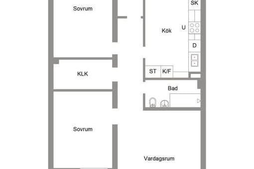 Ljus 3 rok i Västerås med balkong